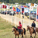 Flags of Native American tribes from across the U.S. and Canada line the entrance to a protest encampment near Cannon Ball, N.D., where members of the Standing Rock Sioux tribe and their supporters have gathered to voice their opposition to the Dakota Access Pipeline on Sept. 3, 2016.
ROBYN BECK/AFP/Getty Images